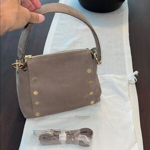 Hammitt Bryant Medium Leather Crossbody with Gold Accents
